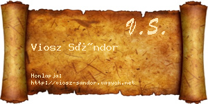 Viosz Sándor névjegykártya