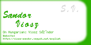 sandor viosz business card